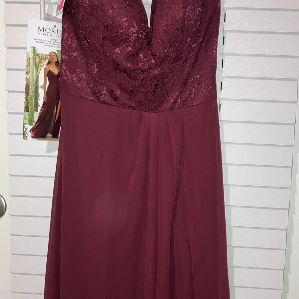 $50 SALE Mori Lee Wine Gown - Picture 3 of 11